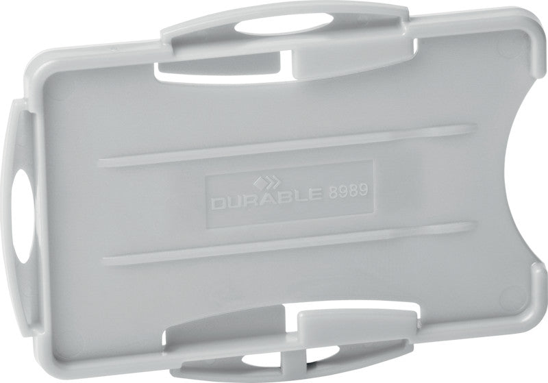 Durable Ausweishalter – 87 × 54 mm, grau, für 2 Betriebs-/Sicherheitsausweise, 10er-Pack
