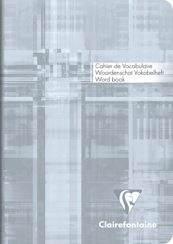 Clairefontaine Vokabelheft A6, liniert mit Mittellinie, geheftet, Karton, 64 Seiten, 90 g/m² – sortiert