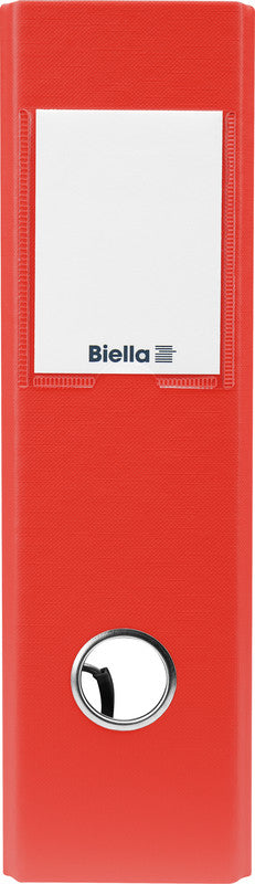 Biella Ordner – A5 hoch – 2-Ring Hebelmechanik, Rücken 70 mm – rot, Karton, mit Niederhalter, FSC