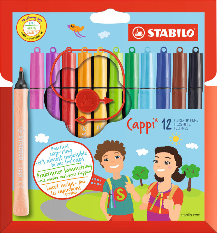 STABILO Filzstifte, Strichbreite 1 mm, auswaschbar, 12 Farben