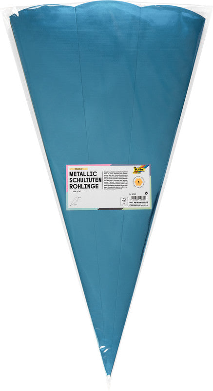 Folia Schultüten-Rohlinge – 5 Stück – mehrfarbig – Ø 200 × 680 mm