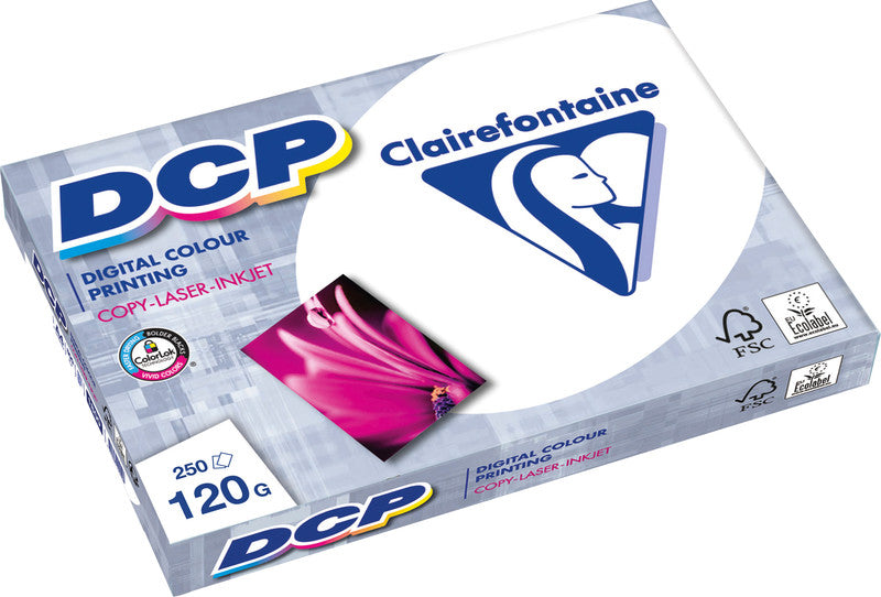 Clairefontaine DCP Kopierpapier – A4, 120 g/m², hochweiss – für Inkjet, Laser, Kopierer – FSC, EU Ecolabel – 2