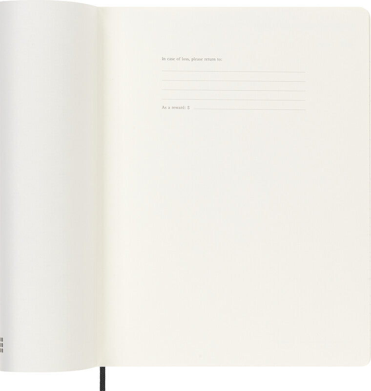 Moleskine Softcover Schüleragenda – 1 Woche/1 Seite, gebunden, 19 × 25 cm, 18 Monate Juli–Dezember, Schwarz, FSC