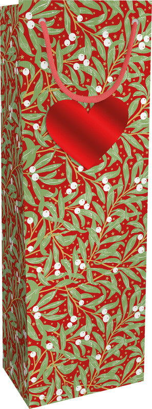 Braun + company Flaschentüte – Christmas Leaves – Papier – 120 × 360 × 100 mm