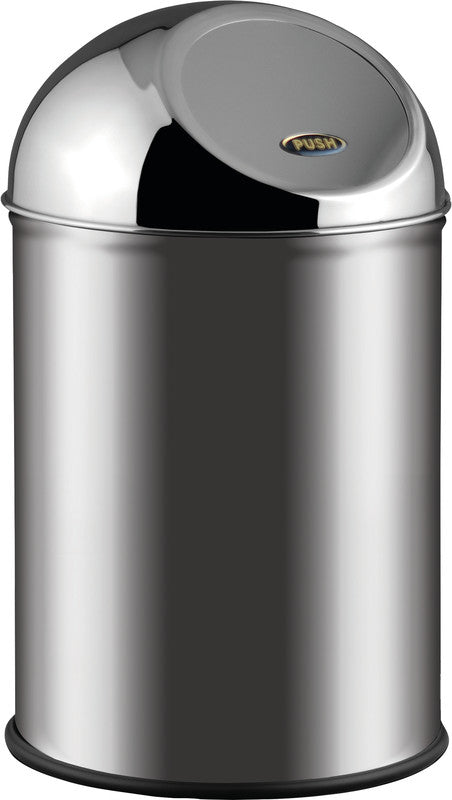 Zwingo Abfallcontainer – 8 l – mit Deckel – Edelstahl – Ø 340 × H 340 mm