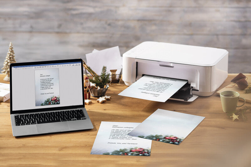 Sigel Motivpapier – A4, 90 g/m², mehrfarbig, Motiv: Candlelight Cheer – für Drucker und Kopierer – 100 Blatt