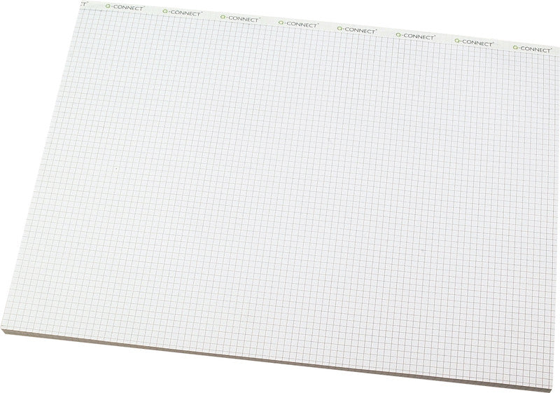 Q-connect Notizblock A3, kariert, geheftet, 100 Blatt, perforiert, 80 g/m² – weiss