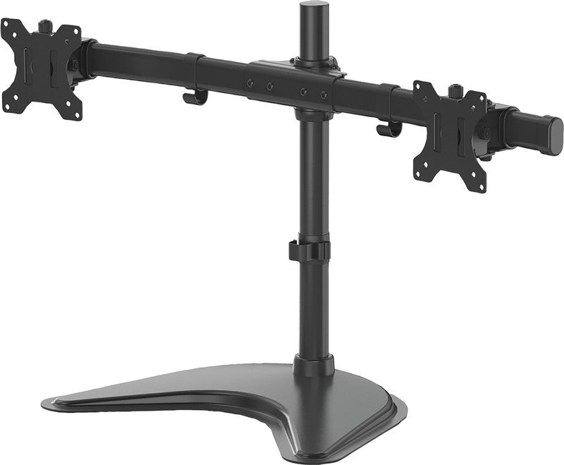 Fellowes Seasa – Monitorhalterung, 2 Monitore, Standfuss, bis 27", VESA 75 × 75/100 × 100 mm, 8 kg, Schwarz