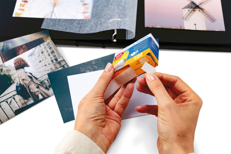 HERMA Fotokleber – permanent, weiss, lösemittelfrei, 12×16 mm, 500 Stk., für Fotos