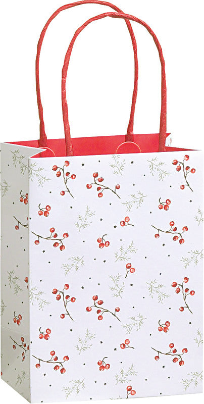 Zoewie Tragetasche – Scandinavian Winter (Rot-Weiss), Weihnachten – Kraftpapier 180 g/m2 – 110 × 150 × 70 mm