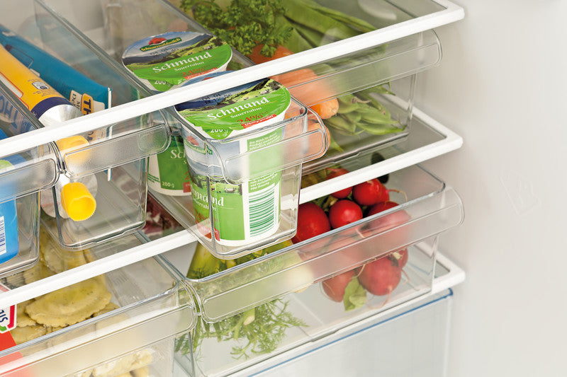 Rotho Kühlschrank-Organizer Loft – 5 l – mit Henkel, spülmaschinenfest – Kunststoff – transparent – 22 × 9 × 3