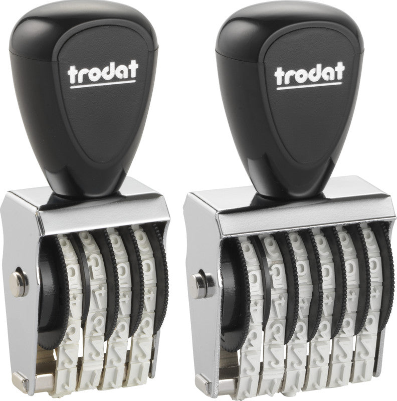Trodat Motivstempel – Motiv: Zahlen, Metall, 18 × 5 mm, ohne Kissen