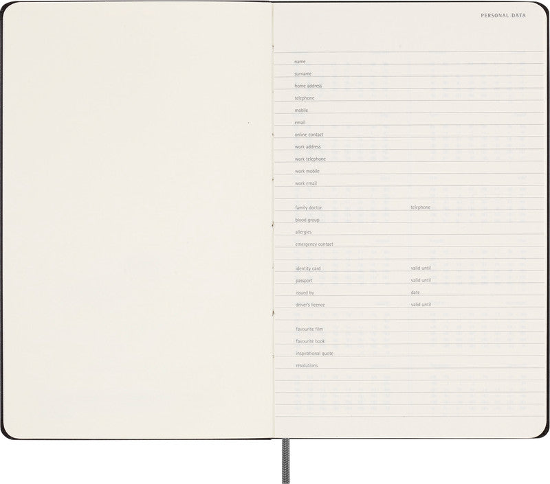 Moleskine Wochenplaner – undatiert, 13 × 21 cm, schwarz