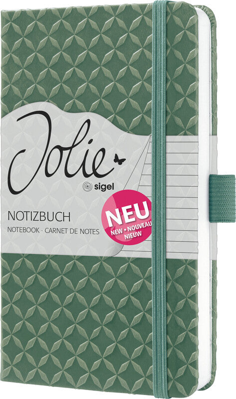 Sigel Notizbuch A6, liniert, Fadenheftung, Karton, 174 Seiten, perforiert, 80 g/m² – grün