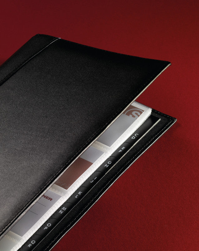 Sigel Visitenkartenalbum – Leder, Schwarz, 160×35×275 mm