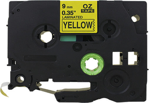 Schriftband – Schwarz auf Gelb – 9 mm × 8 m, laminiert