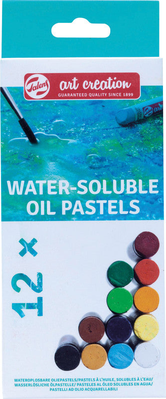 Talens Ölpastelle – farbig sortiert, Schaftmaterial Papier, 12er-Pack, wasservermalbar, geruchsarm