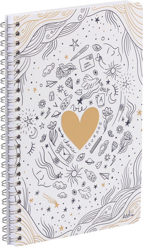 Clairefontaine Spiralheft A5, liniert, Spiralbindung, 148 Seiten, 90 g/m² – mehrfarbig