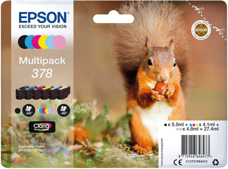 Epson Tintenpatronen-Multipack 378, sortiert, 6er-Pack