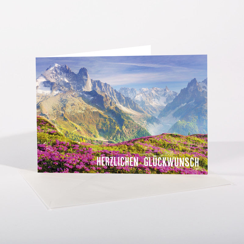 Sigel Grusskarte Berglandschaften nach Jahreszeiten – A6 (105 × 148 mm) – mit Umschlägen, deutscher Text, 12er Pack