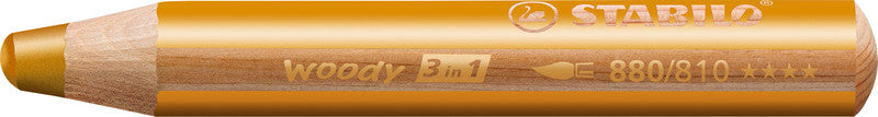 STABILO Buntstifte Woody 3 in 1 – 3-in-1, Minen-Ø 10 mm, Einzelstift Gold