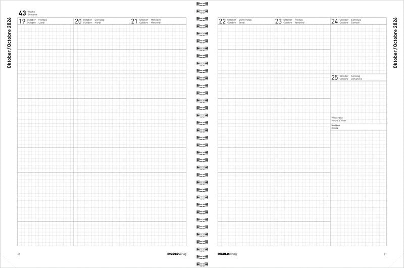 Ingold verlag Tagebuch für Lehrpersonen – Spiralbindung, 23 × 30,5 cm, 2027, Orange, FSC