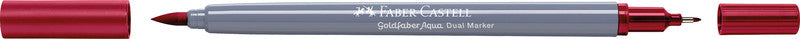 Faber-Castell Goldfaber Aqua Brush Pen, Doppelspitze – Pinsel + 0,6 mm, wasservermalbar, Alizarin Madder Lake