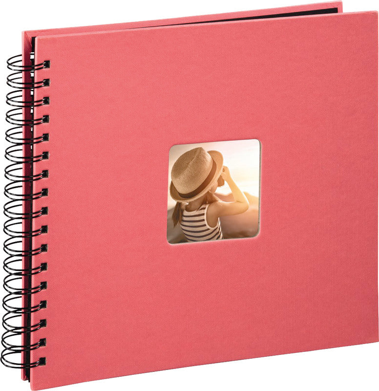 Hama Fotoalbum – für 280 × 240 mm, Flamingo, mit Spiralbindung, mit Pergaminzwischenblättern, Papier