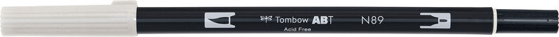 Tombow Brush Pen ABT Dual – Pinselspitze 3-10 mm, Rundspitze 0,3 mm – Warmgrau 1 – wasservermalbar