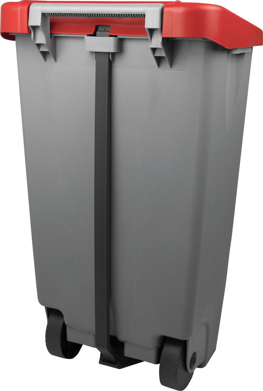 Helit Abfallcontainer – 120 l – mit Deckel, Kunststoff, grau – B × H × T 510 × 875 × 425 mm