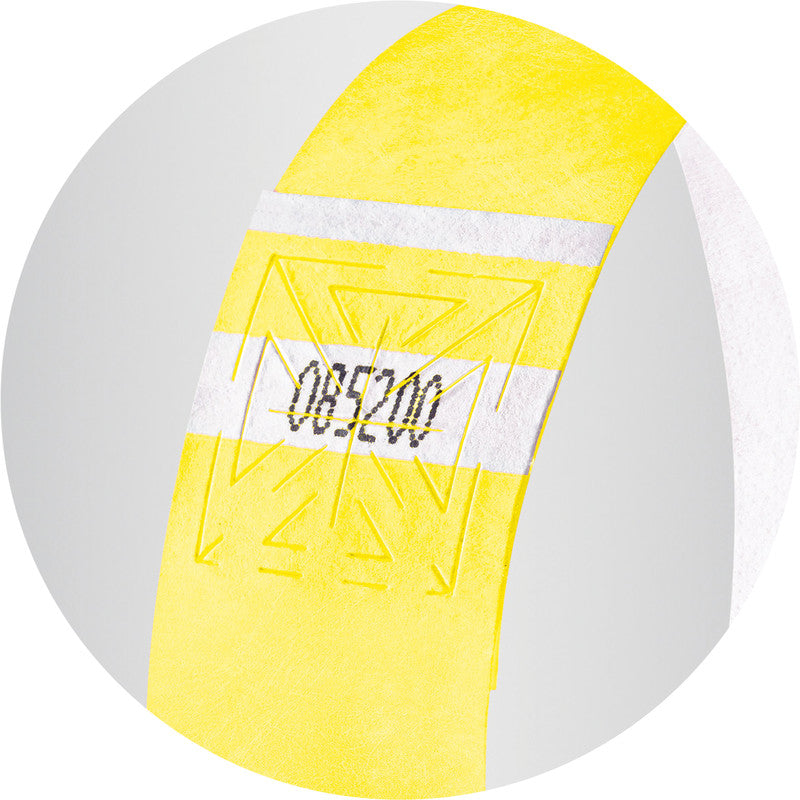 Sigel Event-Armband – 25 × 255 mm, gelb, Kunststoff, fortlaufend nummeriert – 120 Stk