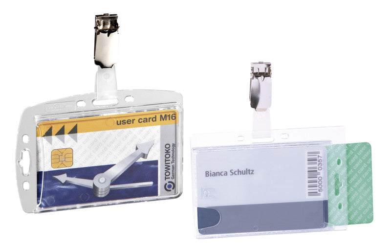 Durable Hartbox – 87 × 54 mm, transparent, für 2 Ausweise, 10er-Pack