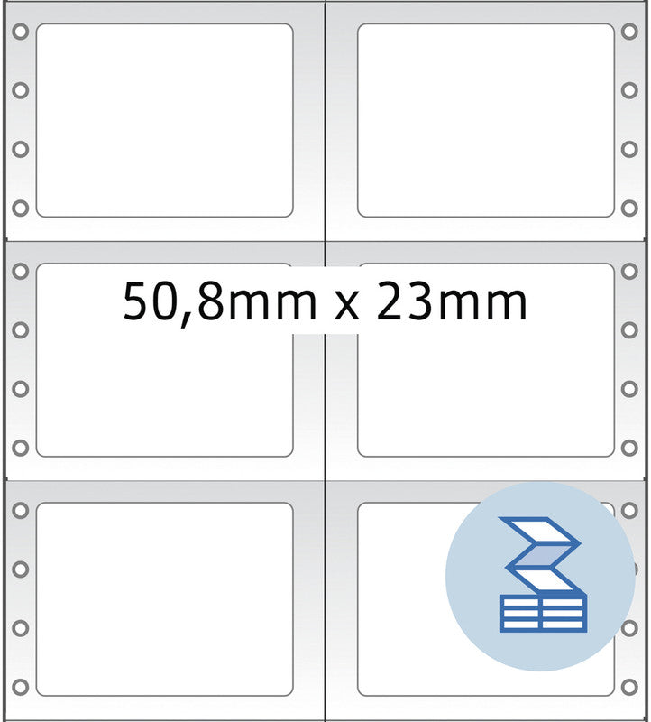 HERMA Etiketten (Rolle) 51 × 23 mm – Papier, matt, weiss – permanent haftend – Punktmatrix – (12'000 Stk.)