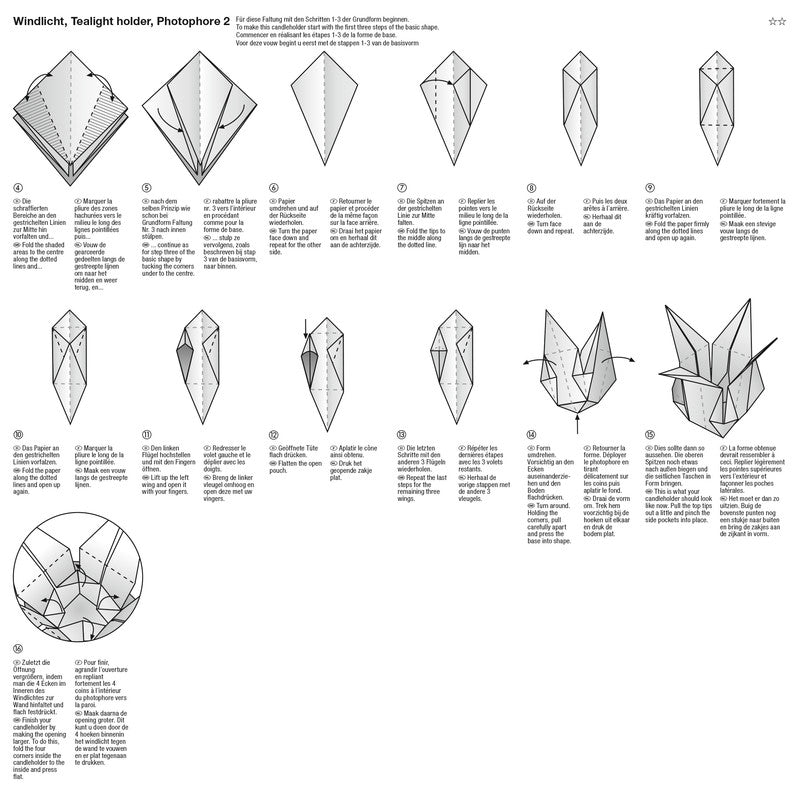 Folia Faltblätter aus Lichterpapier – 300 × 300 mm – 80 g/m² – Weiss – 12 Blatt