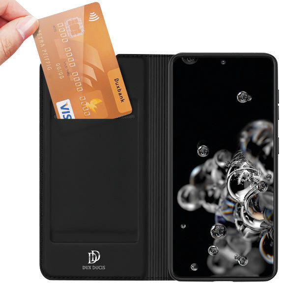 Dux Ducis Booklet-Hülle – für Samsung Galaxy S21 Ultra – schwarz – mit Kartenfach, Magnetverschluss