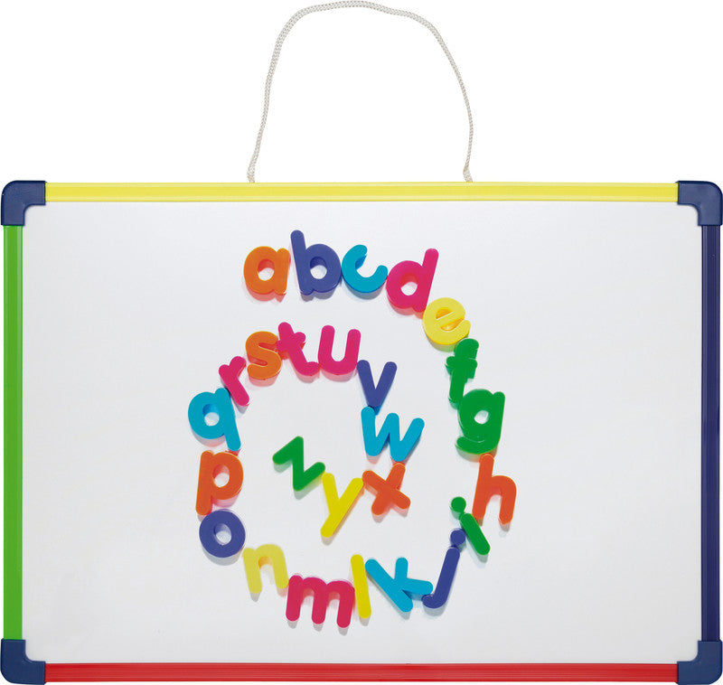 MAUL Whiteboard – 40 × 28 cm, lackierter Stahl, magnetisch, Kunststoffrahmen, Wandmontage, beidseitig