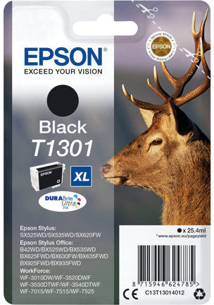 Epson Tintenpatrone T130, Schwarz, 25,4 ml – für Inkjetdrucker/Multifunktionsgeräte