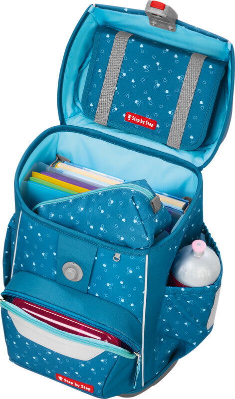 Step by Step Schulrucksack-Set Basis – 4-teilig – Blue Hearts