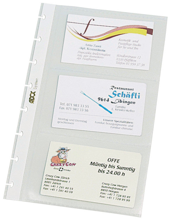 Adoc Ersatzsichttaschen – transparent, für card-ex Aurora, 10 Stk.