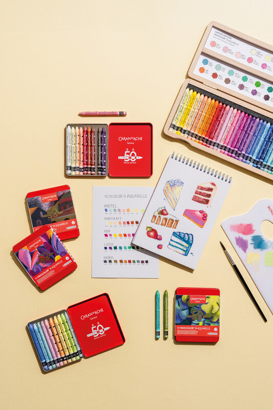 Caran d-Ache Caran d'Ache – Neocolor II – Wachsmalkreiden – Set – 10 Farben, in Metallschachtel
