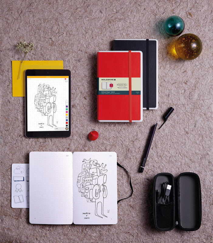 Moleskine Notizbuch, blanko, Leimbindung, Hardcover, 176 Seiten, 100 g/m² – schwarz, für Moleskine Notes App