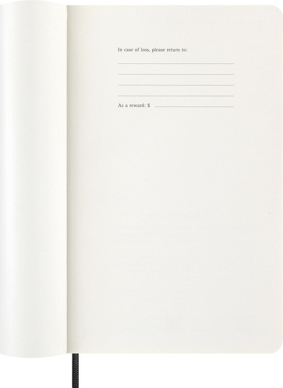 Moleskine Tagesagenda – 1 Tag pro Seite, gebunden, 13 × 21 cm, 2026, 1-Stunden-Takt, schwarz, FSC