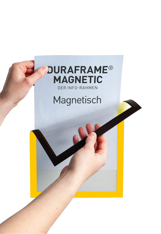 Durable Duraframe Magnetclip – 236 × 323 mm, gelb, wiederablösbar, magnetisch, 5er-Pack