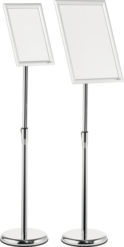 Durable Infoständer – für A3 Hoch-/Querformat, silber, Metall, 250 × 250 × 1290 mm