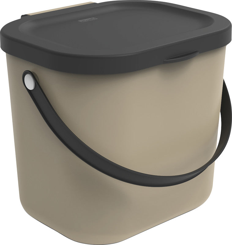 Rotho Recyclingbox Albula – 6 l – Kunststoff, rechteckig – Cappuccino
