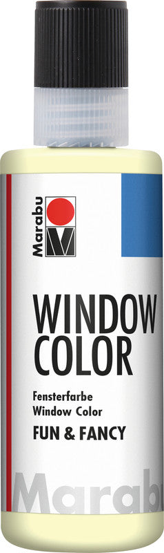 Marabu Fun & Fancy – Fenstermalfarbe – Nachtleuchtgelb, 80 ml, für Glas & Porzellan