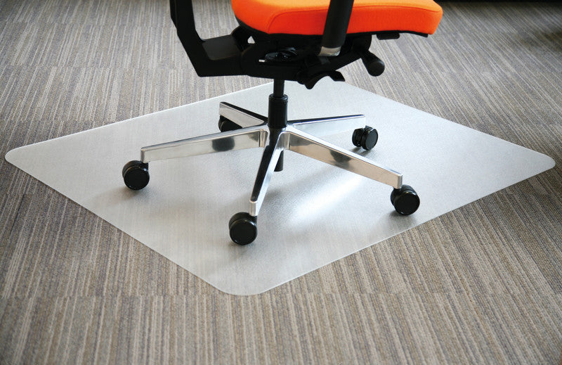 Q-connect Bodenschutzmatte – 90 × 120 × 0,18 cm, rPET, transparent