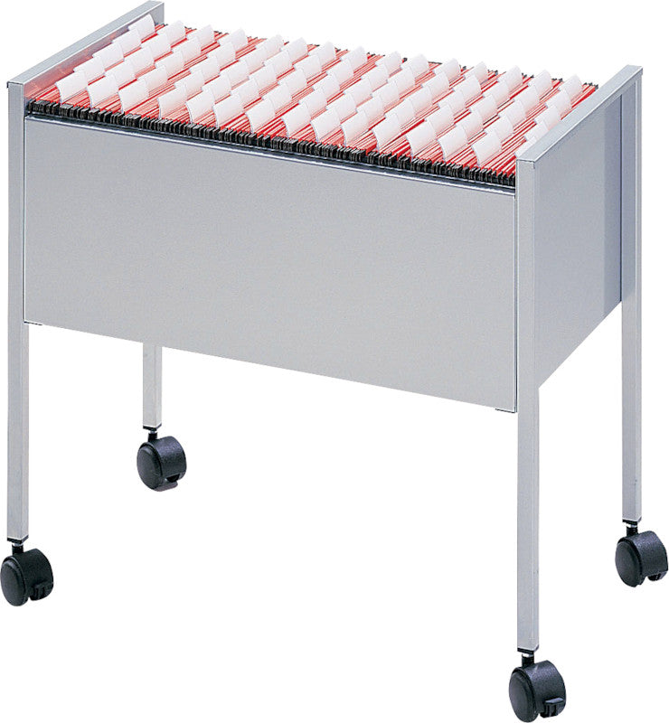 Durable Hängemappenwagen – Stahl, Grau, 65,5 × 59,2 × 36,8 cm, mit 4 Rollen, für 80 Hängemappen