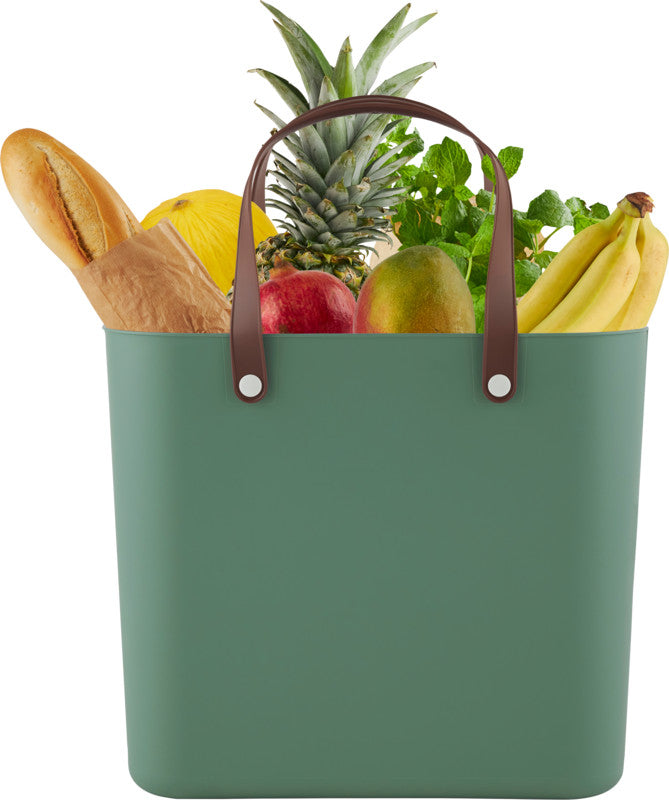 Rotho Einkaufstasche Multibag Style Albula – 25 l – 40 × 43 × 23,5 cm – Kunststoff – Mistelgrün