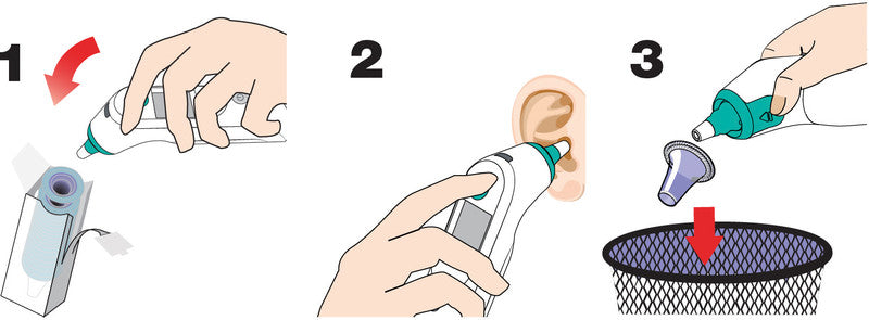 Braun Schutzkappen – 40 Stk., Kunststoff, transparent, für ThermoScan IRT-Ohr-Thermometer